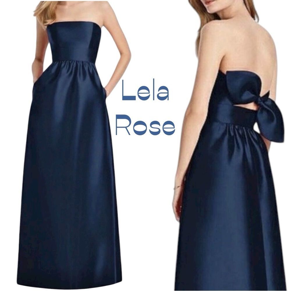 Lela Rose Blue Strapless Maxi Dress NWT Size M RoyalCore Designer Luxury